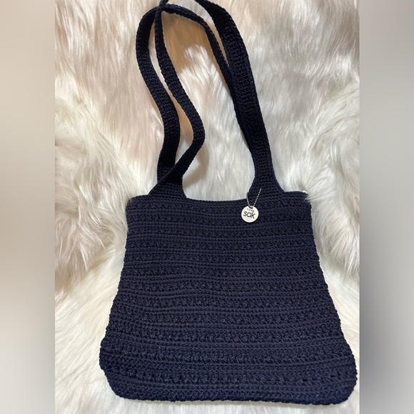 The Sak Blue and Silver Textured Shoulder Bag - Picture 1 of 8